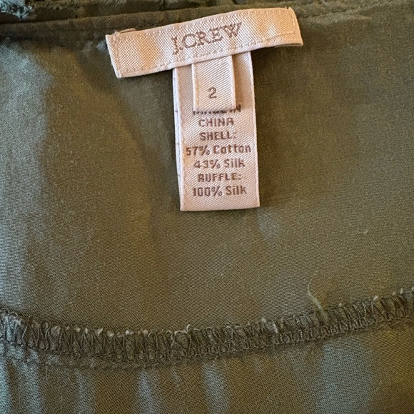 J. Crew Green Ruffled Top - Picture 3 of 3